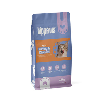 Turkey & chicken - dry cat food for adult cats - Tippaws