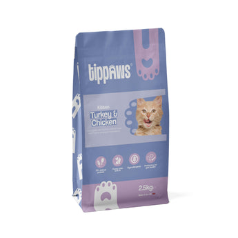 Turkey & chicken - dry cat food for kittens - Tippaws